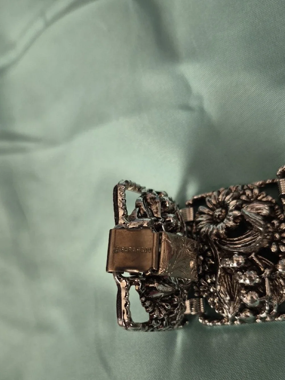 Sarah Coventry Silver-Tone Floral Panel Bracelet